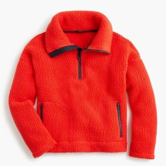 J. Crew Jackets & Blazers - J.Crew Polartec fleece half-zip pullover jacket in red